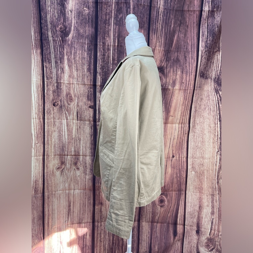 Talbots khaki colored cotton feel blazer jacket women’s size 10 - Picture 6 of 16